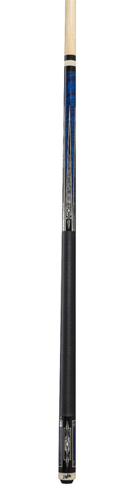 Dufferin Blue Curly Maple Cue with Black Linen Wrap D-543